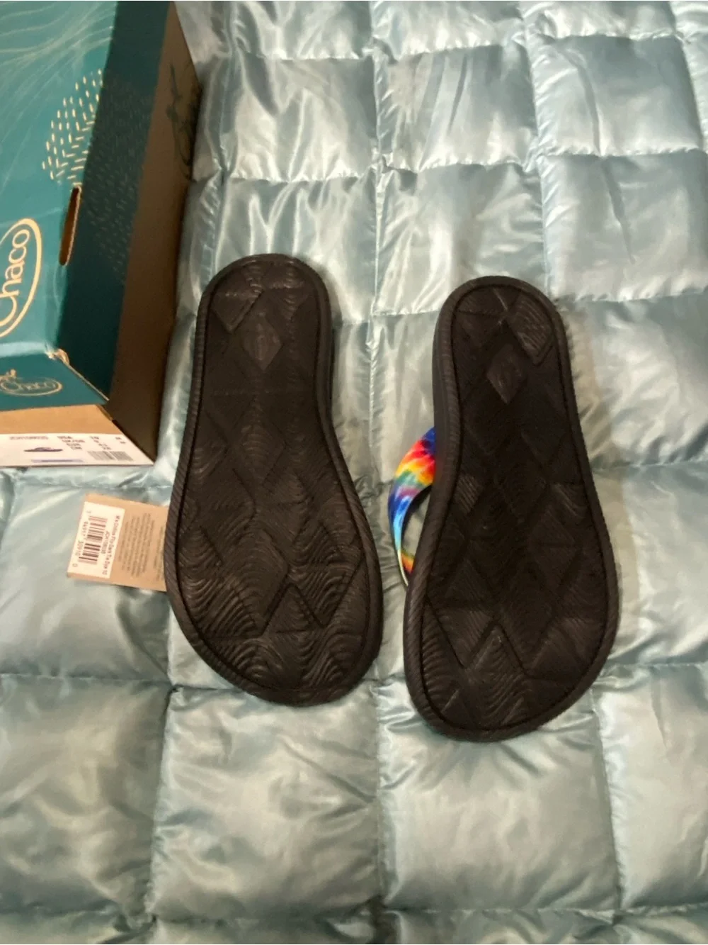 NWT Men’s Chaco Chillios Tie-Dye Strap Flip Flops w/ Black sole Sz 10 Retail $79
